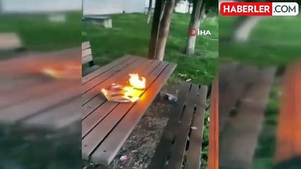 Ateşe attıkları çakmak yüzüne patladı