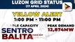 Luzon at Visayas grid, inilagay muli sa Yellow Alert ayon sa NGCP