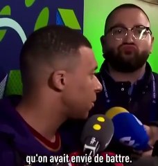 #reaction de #mbappé après la #qualification du #psg contre le #barca à #barcelone