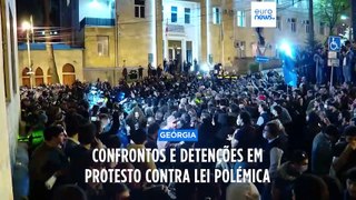 Confrontos e detenções em protesto na Geórgia contra lei dos 