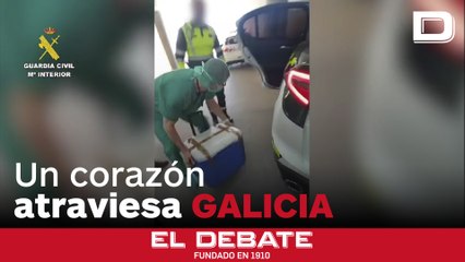 Un corazón atraviesa Galicia a bordo de una patrulla de la Guardia Civil para llegar a tiempo a un trasplante