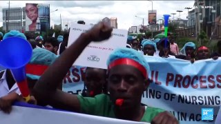 Hundreds of Kenya doctors protest in support of strike
