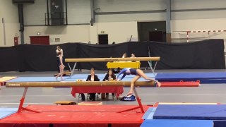Girl Falls off Pommel Horse During Gymnastics Competition
