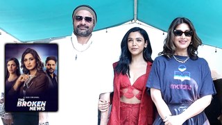 Sonali Bendre, Jaideep Ahlawat & Shriya Pilgaonkar Promote Their Upcoming Show 'The Broken News Season 2'