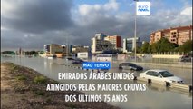 Emirados Árabes Unidos atingidos pelas maiores chuvas dos últimos 75 anos