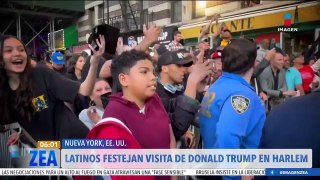 Latinos festejan la visita de Donald Trump en Harlem
