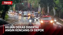 Hujan Deras Disertai Angin Kencang di Depok, Jalan Margonda Raya Banjir