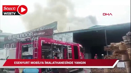 Esenyurt'ta mobilya imalathanesinde yangın