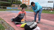 LA CAMPEONA ABSOLUTA GALLEGA DE 60 Y 200 MTROS DE PISTA CUBIERTA, ENTRENANDO EN NAVIA