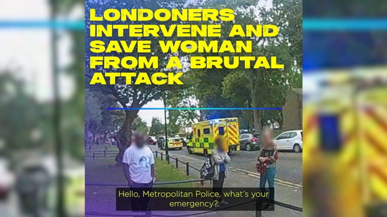 Members of the public step in to help a woman being attacked by her partner