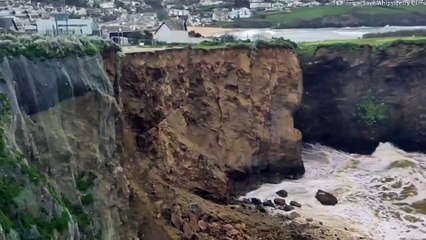 Huge cliff collapses next to luxury homes development site