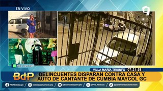 Con 15 balazos atacan vivienda y vehículo de cantante de cumbia en VMT