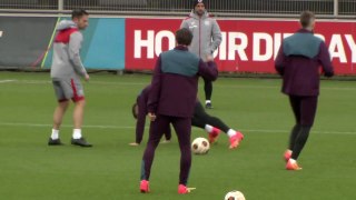 Bayer Leverkusen training ahead of trip to West Ham with 2-0 first leg lead