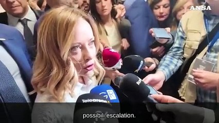 Meloni, "Ferma condanna dai membri del G7 all'attacco iraniano"