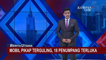 Hilang Kendali, Mobil Pikap Terguling dan Lempar Rombongan 18 Penumpang hingga Luka-Luka!