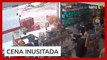 Vaca 'atropela' mulher e invade supermercado em Minas Gerais