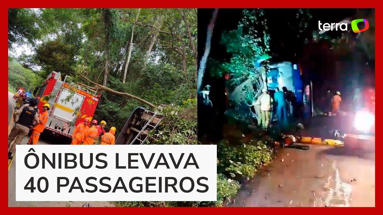 Ônibus capota em rodovia de Minas Gerais deixa...