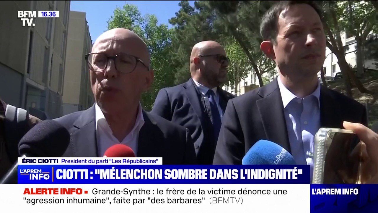 Annulation de la conférence de LFI par l'université de Lille: "Monsieur Mélenchon sombre chaque jour un peu plus dans l'indignité", juge Éric Ciotti (LR)