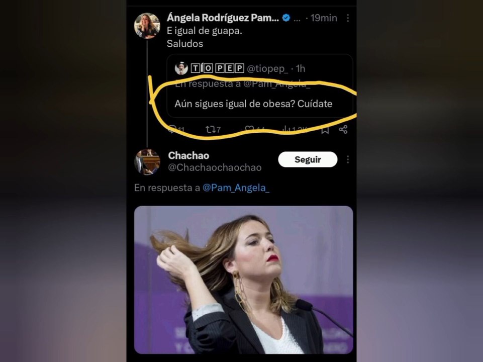 La gordofobia ataca a Ángela Rodríguez PAM