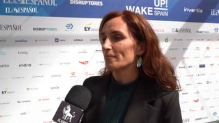 La ministra de Sanidad, Mónica García, a su llegada al 'Wake Up, Spain!'