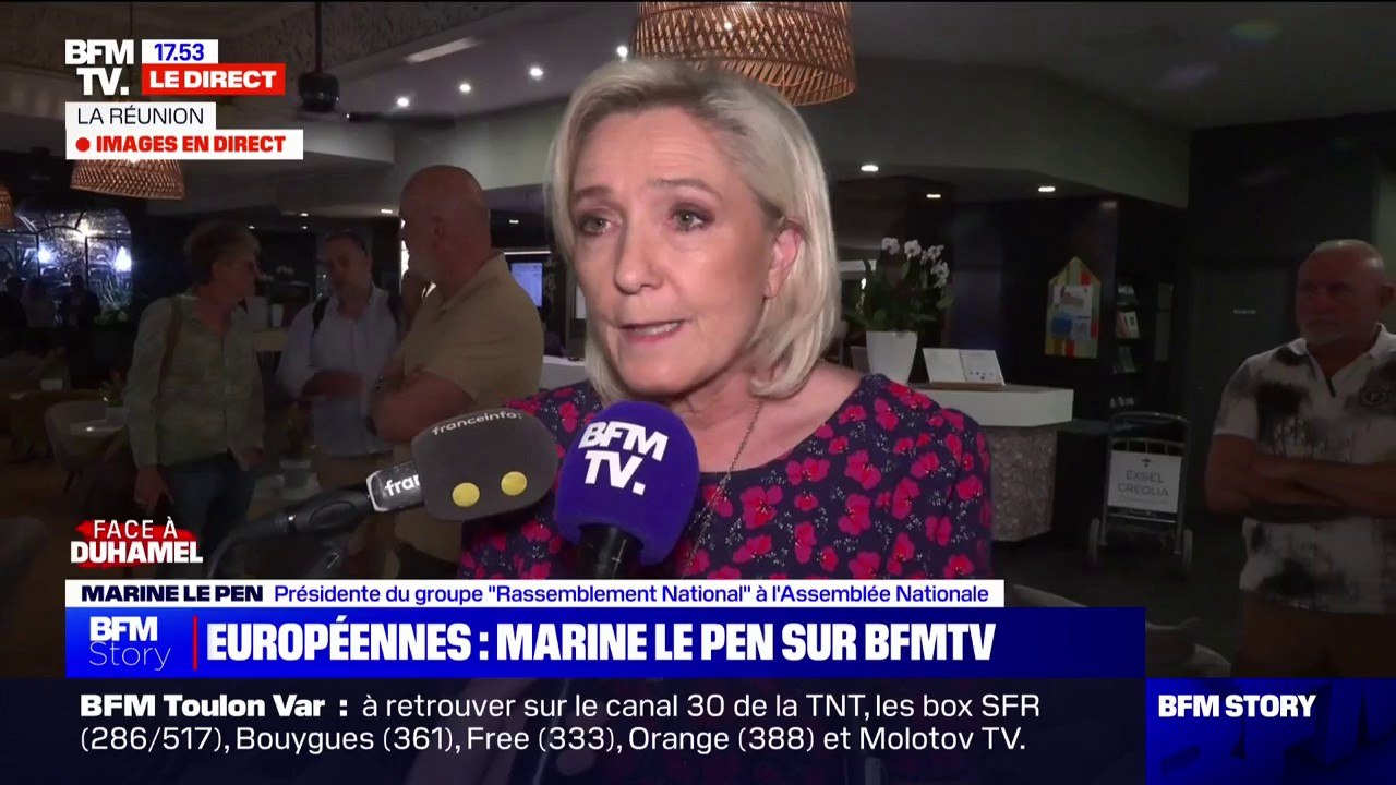 Élections européennes: pour Marine Le Pen (RN), Emmanuel Macron "doit dissoudre l'Assemblée nationale" s'il "subit un échec électoral"