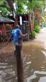 Forte chuva deixa ruas completamente alagadas na região de Barra Grande, na Bahia