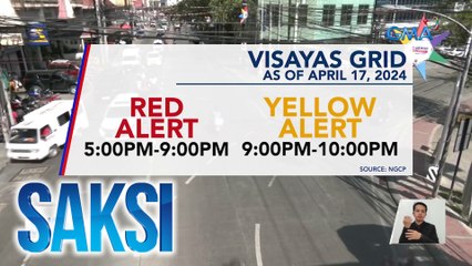 Red alert, itinaas ngayong gabi sa Visayas grid; NGCP: walang brownout kung walang papalyang planta | Saksi