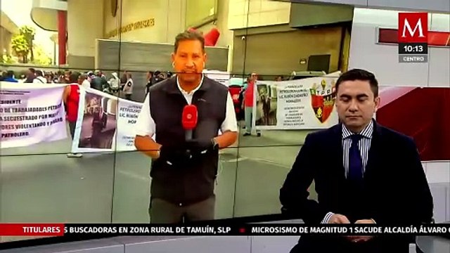 Petroleros bloquean carriles laterales de Periférico Sur en CdMx