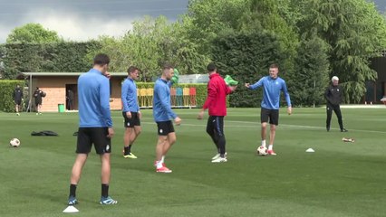 Atalanta train ahead of Liverpool quarter final holding a 3-0 lead