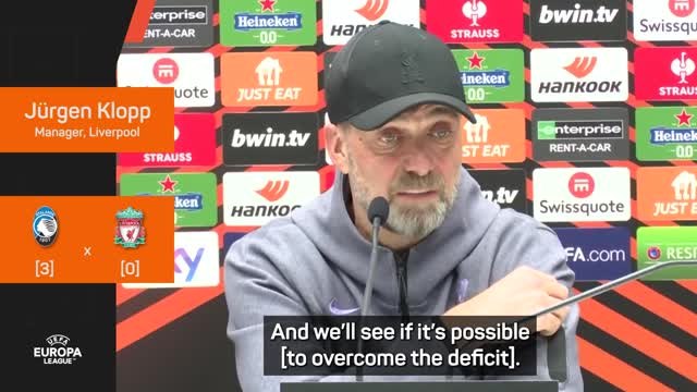 Klopp hoping for 'a much better performance' in Atalanta second leg