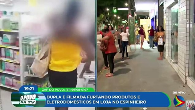 Dupla é filmada praticando furto de produtos e eletrodomésticos em loja no bairro do Espinheiro