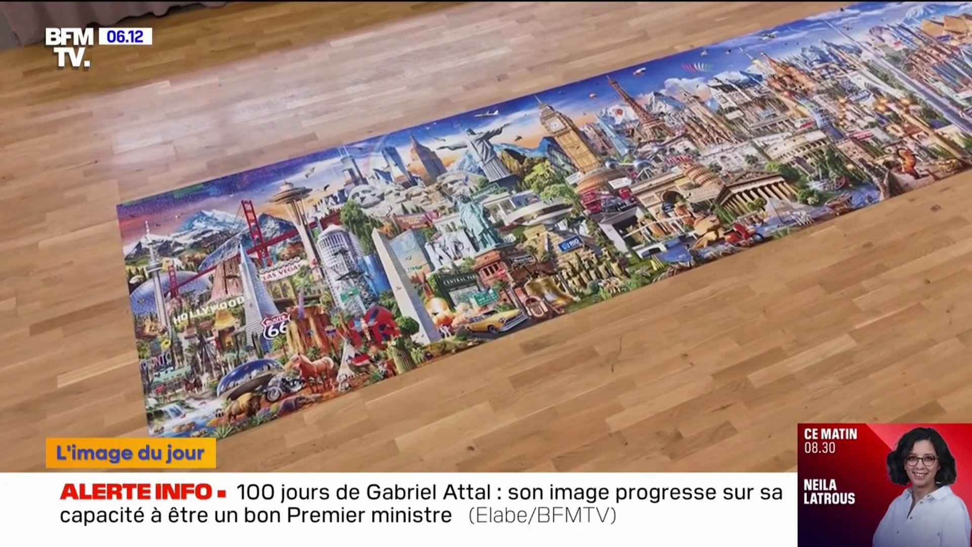 c. 1845 - GRAND JEU ANCIEN PUZZLE HISTORIQUE 42 x 32 - JOUET XIXe Gauthier 19e