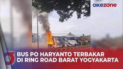 Bus PO Haryanto Tujuan Pati Hangus Terbakar di Ring Road Barat Yogyakarta