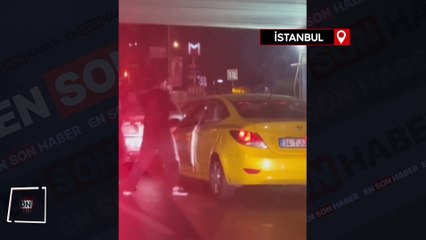 Pendik'te trafikte tartıştığı taksi şoförünü darbetti