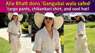 Alia Bhatt bids adieu to scorching summers in white cargos, chikankari shirt, and cool hat