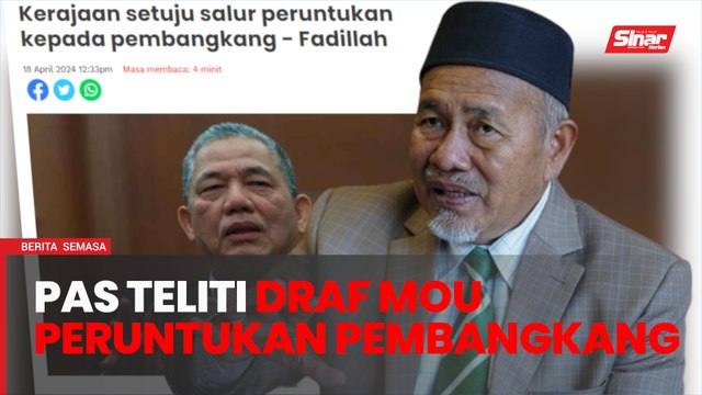 Pas akan teliti draf MoU peruntukan ahli Parlimen pembangkang