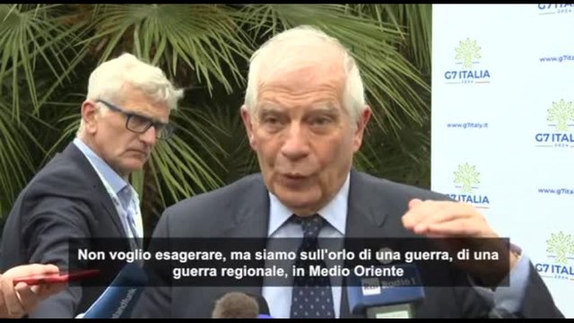 Borrell (Ue) a G7 Capri: Siamo sull'orlo guerra in Medio Oriente