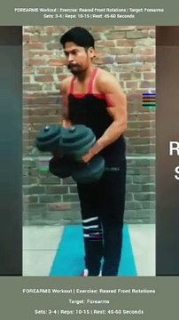 ❌ DUMBBELL REARED FRONT ROTATIONS ✔️ How can I build my FOREARMS Bigger? #heermlgangaputra #naturalbodybuilding