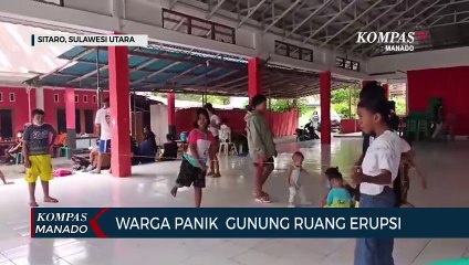Gunung Ruang Erupsi, Warga Panik
