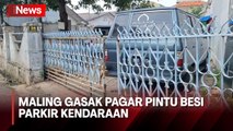 Maling Ini Terekam CCTV  Gondol Pagar Pintu Besi Parkir Kendaraan di Kembangan Jakarta Barat