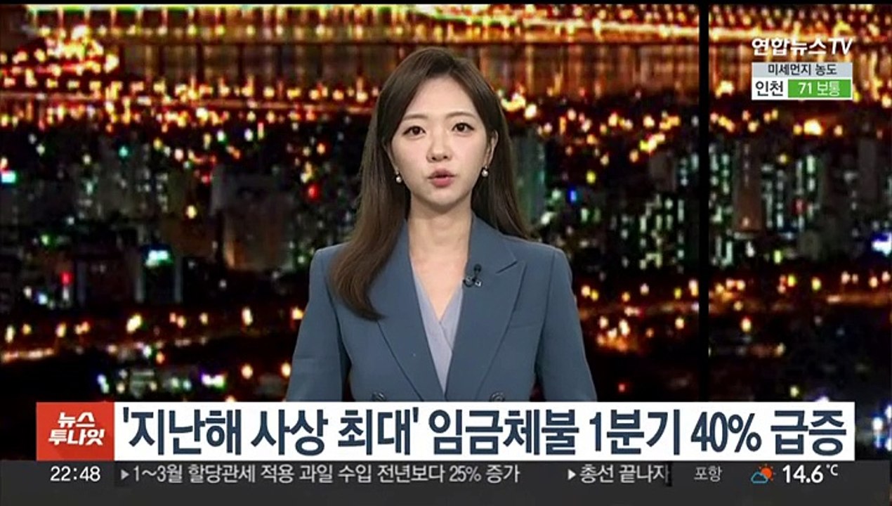 '지난해 사상 최대' 임금체불 1분기 40% 급증