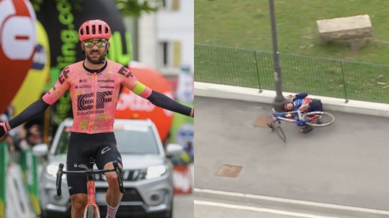Cyclisme - Tour des Alpes 2024 - Simon Carr la 4e étape, Carr la 4e étape, Chris Harper sa terrible chute... et Juan Pedro Lopez toujours leader