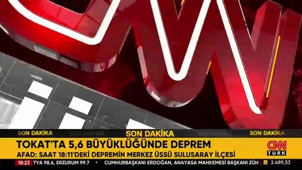 Tokat'ta 5.6 büyüklüğünde deprem
