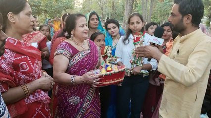 Women celebrating a unique fastival name gangaur Pooja