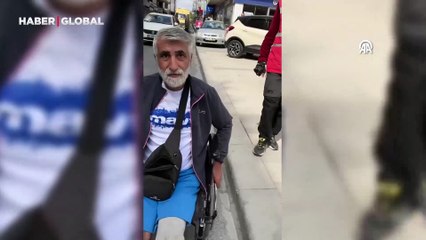 Kaldırıma araçlar park edince taşıt yolunu kullandı