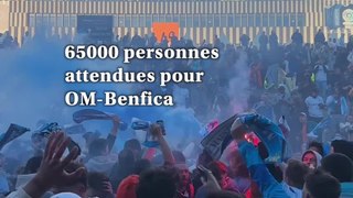 Plus de 65000 personnes attendues pour OM-Benfica, l'ambiance devant le Vélodrome