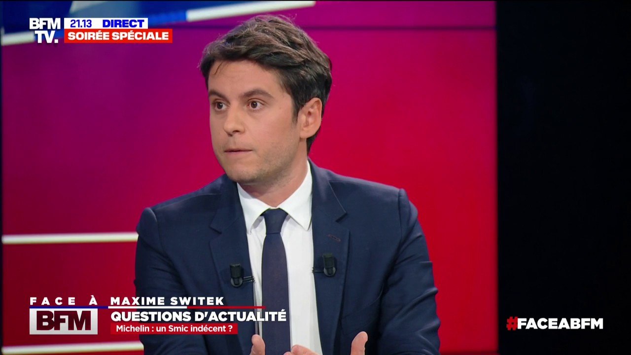 Gabriel Attal explique travailler à un "système qui fasse que ça coûte moins cher aux patrons, aux salariés, d'augmenter le salaire surtout quand on est proche du SMIC"