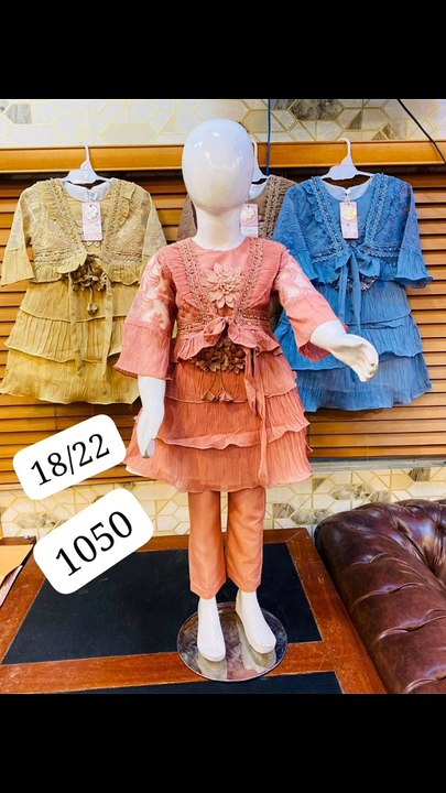 latest top trending baby girls blended or cotton lawn stuff fancy functional dresses