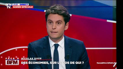 Économies budgétaires: "C'est l'État qui se sert la ceinture", assure Gabriel Attal