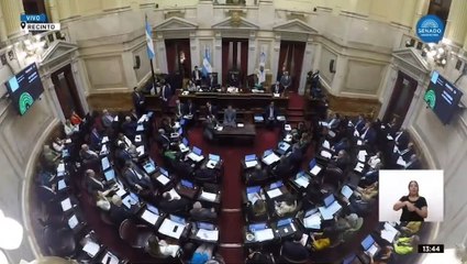 El momento en que los senadores nacionales votan el incremento de sus dietas